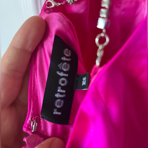 NWOT Retrofete Anahita Pink Silk Halter Neck Mini Dress Size XS - Picture 8 of 14